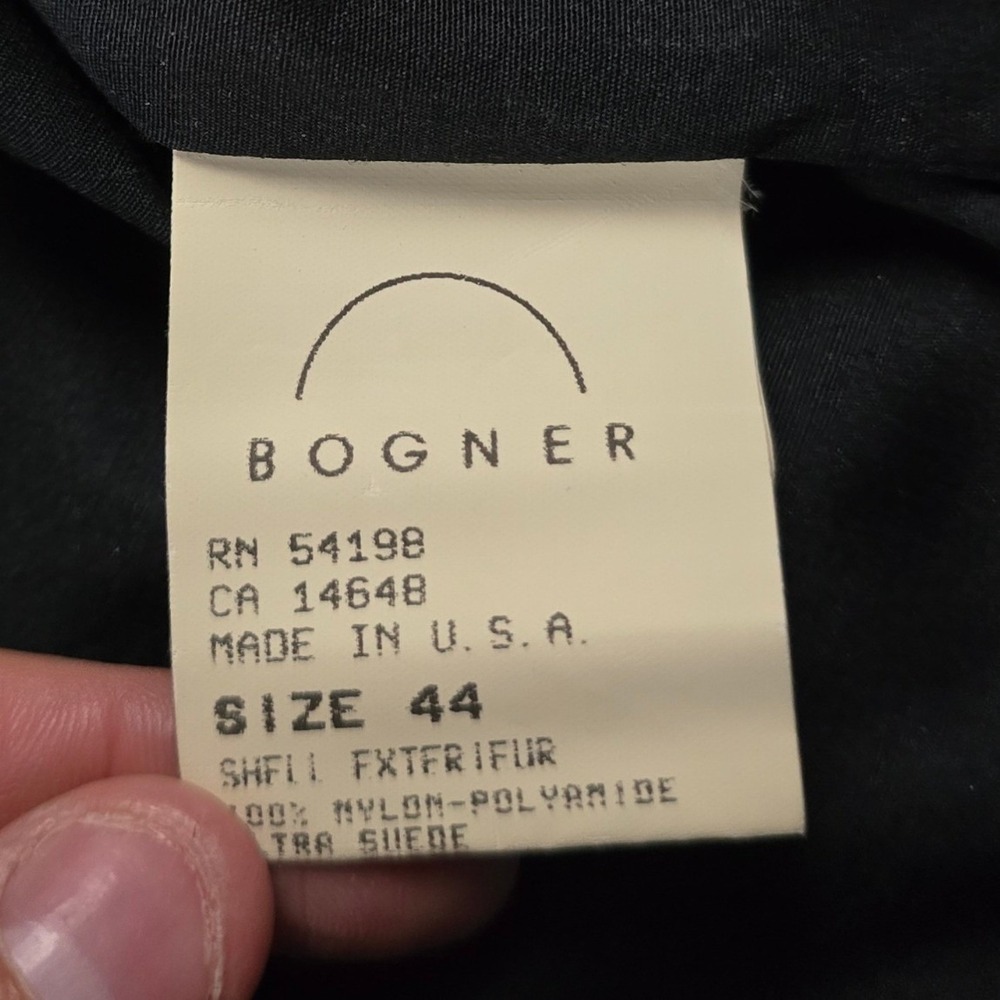 Vtg Bogner Suede Puffer Jacket Tan Black Western Embroidered Aspen Size 44 (L) - Picture 4 of 16